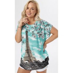 Zielona Bluzka Eathesura. Zielone bluzki damskie Born2be, xl, bez wzorów, bez kołnierzyka, bez rękawów. W wyprzedaży za 39,99 zł.