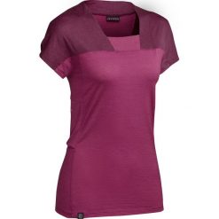 Koszulka trekkingowa | TREK 500 MERINO damska. Różowe buty trekkingowe damskie FORCLAZ, xs, bez wzorów, z wełny, bez kołnierzyka. Za 119,99 zł.