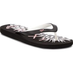 Japonki ROXY - ARJL100669 Blk. Czarne klapki damskie marki Roxy, bez wzorów, z tworzywa sztucznego, bez obcasa. Za 85,00 zł.