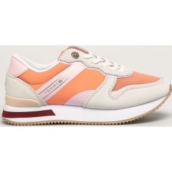 Tommy Hilfiger - Buty. Pomarańczowe buty sportowe damskie TOMMY HILFIGER, bez wzorów, ze skóry, sportowe. Za 399,90 zł.