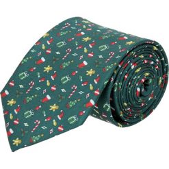 Krawat xmas zielony 200. Zielone krawaty męskie Recman, bez wzorów. Za 69,00 zł.