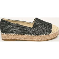 Answear - Espadryle WellSpring. Czarne espadryle damskie ANSWEAR, bez wzorów, z gumy, bez obcasa, na obcasie. W wyprzedaży za 79,90 zł.
