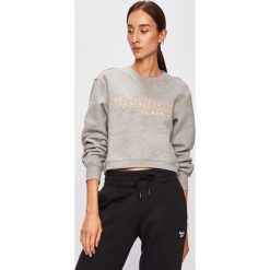 Reebok Classic - Bluza. Szare bluzy damskie Reebok Classic, s, z aplikacjami, z elastanu, bez rękawów, bez kaptura. W wyprzedaży za 199,90 zł.