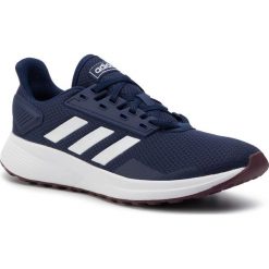 Buty adidas - Duramo 9 EE7922 Dkblue/Ftwwht/Maroon. Niebieskie buty sportowe męskie Adidas, z tworzywa sztucznego, bez zapięcia, do biegania. W wyprzedaży za 169,00 zł.