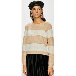 Only - Sweter. Brązowe swetry damskie marki ONLY, s, bez wzorów, z dzianiny, z krótkim rękawem, krótkie, bez kaptura. W wyprzedaży za 49,90 zł.