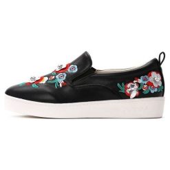 Vices Tenisówki Slip-On Damskie 36 Czarne. Czarne trampki i tenisówki damskie vices, z haftami, bez zapięcia. Za 139,00 zł.