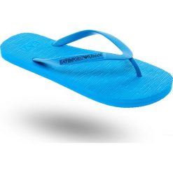 KLAPKI. Niebieskie kapcie męskie EA7 Emporio Armani, bez wzorów. Za 197,10 zł.