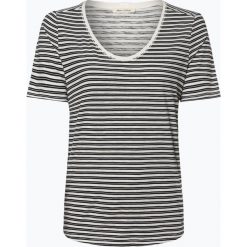 Franco Callegari - T-shirt damski, beżowy. Brązowe t-shirty damskie Franco Callegari, w paski, z bawełny, bez kołnierzyka. Za 59,95 zł.