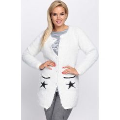 Kremowy Kardigan Shiny Lady. Białe kardigany damskie marki Born2be, xl, z nadrukiem. Za 59,99 zł.