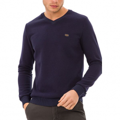 Sweter w kolorze ciemnoniebieskim. Niebieskie swetry klasyczne męskie GALVANNI, l. W wyprzedaży za 159,95 zł.