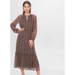 Sukienka maxi - Brązowy. Pomarańczowe sukienki damskie Mohito, bez wzorów, bez kołnierzyka, bez rękawów, maxi. Za 249,99 zł.
