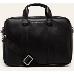 Tommy Hilfiger - Torba. Czarne torby męskie skórzane TOMMY HILFIGER, w paski, ze skóry ekologicznej. Za 649,90 zł.