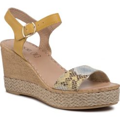 Espadryle LASOCKI - P434 Yellow. Żółte espadryle damskie Lasocki, bez wzorów, ze skóry, bez obcasa, na obcasie. Za 159,99 zł.
