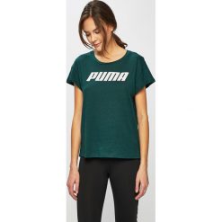 Puma - Top. Topy damskie Puma, s, z nadrukiem, z bawełny, z okrągłym kołnierzem. W wyprzedaży za 79,90 zł.