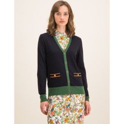 Kardigan Tory Burch Madeline 57330. Brązowe swetry damskie Tory Burch, xl, bez wzorów, z wełny, bez rękawów, bez kaptura. W wyprzedaży za 879,00 zł.