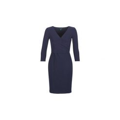 Sukienki krótkie Lauren Ralph Lauren 3/4 SLEEVE DAY DRESS. Niebieskie sukienki damskie Lauren Ralph Lauren, bez wzorów, bez kołnierzyka, z krótkim rękawem, krótkie, mini. Za 659,00 zł.