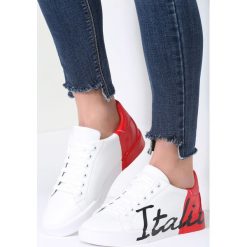 Buty sportowe damskie: Biało-Czerwone Buty Sportowe Hashtag
