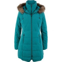 Krótki płaszcz z kapturem bonprix kobaltowo-turkusowy. Niebieskie płaszcze damskie bonprix, krótkie. Za 239,99 zł.