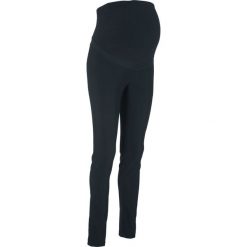Spodnie ciążowe z bengaliny SKINNY bonprix czarny. Czarne spodnie ciążowe bonprix, w paski. Za 124,99 zł.