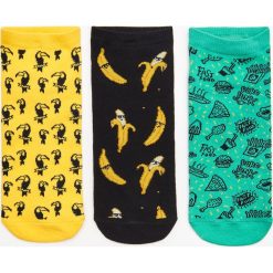 Skarpety z nadrukiem 3 pack - Żółty. Żółte skarpetki męskie Cropp, z nadrukiem. Za 29,99 zł.