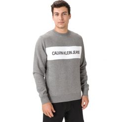 Calvin Klein Bluza Szary. Szare bluzy męskie Calvin Klein, s, z haftami, z bawełny, bez kołnierzyka, bez rękawów, bez kaptura. Za 497,95 zł.