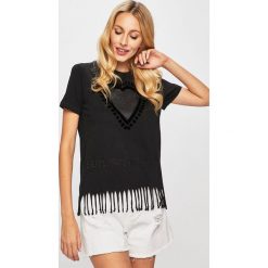 Desigual - T-shirt. Szare bluzki damskie Desigual, s, z nadrukiem, z bawełny, z okrągłym kołnierzem. W wyprzedaży za 139,90 zł.