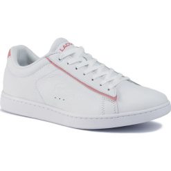Sneakersy LACOSTE - Carnaby Evo 3199 Sfa 7-38SFA0035B53 Wht/Pnk. Białe półbuty damskie Lacoste, na co dzień, bez wzorów, ze skóry, bez obcasa, na płaskiej podeszwie, bez zapięcia. Za 429,99 zł.
