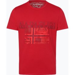 Napapijri - T-shirt męski, czerwony. Czerwone t-shirty męskie Napapijri, xl, z nadrukiem, z bawełny, bez kołnierzyka. Za 179,95 zł.