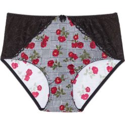 Figi wyszczuplające bonprix biało-czarny w kratę. Białe figi damskie marki bonprix. Za 27,99 zł.