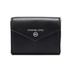 Michael Kors Jet Set Portfel Czarny. Czarne portfele damskie Michael Kors, w paski, ze skóry. Za 416,95 zł.
