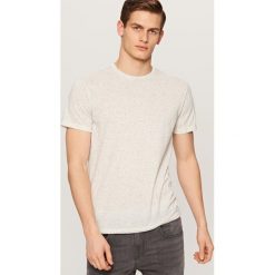 Melanżowy T-shirt - Kremowy. Białe t-shirty męskie marki Reserved, l. Za 29,99 zł.