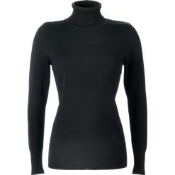Golfy damskie: Sweter z golfem bonprix czarny