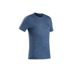 Koszulka trekkingowa -TREK 100 MERINO męska. Niebieskie koszulki męskie FORCLAZ, m, z wełny. Za 89,99 zł.