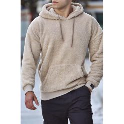 Bluza męska DROGO BEIGE. Brązowe bluzy męskie Bluza męska DROGO BEIGE, s, bez wzorów, z kapturem, bez rękawów, z kapturem. W wyprzedaży za 89,00 zł.
