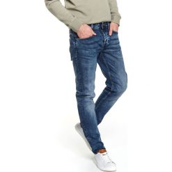 Spodnie denim slim fit. Niebieskie spodnie męskie Top Secret, na co dzień, na wiosnę, s, z aplikacjami, z jeansu. Za 139,99 zł.