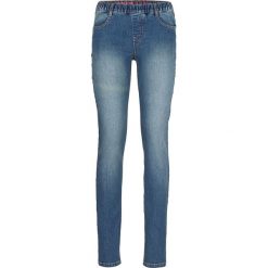 Jegginsy bonprix niebieski "stone”. Niebieskie jeansy damskie bonprix, bez wzorów, z jeansu. Za 74,99 zł.