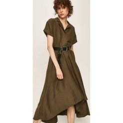 Answear - Sukienka. Sukienki damskie ANSWEAR, na co dzień, s, bez wzorów, z poliesteru, casualowe, bez kołnierzyka, z krótkim rękawem, krótkie, midi, rozkloszowane. W wyprzedaży za 99,90 zł.
