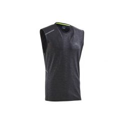 Koszulka do biegania bez rękawów RUN DRY+ męska. Czarne koszulki do biegania męskie KALENJI, l, z elastanu, bez rękawów. Za 29,99 zł.