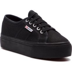 Tenisówki SUPERGA - 2790 Cotw Linea Up And Down S0001L0 Full Black 996. Czarne półbuty damskie Superga, bez wzorów, z gumy, bez zapięcia. Za 289,00 zł.