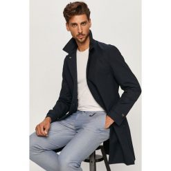 Tommy Hilfiger Tailored - Płaszcz. Niebieskie płaszcze męskie Tommy Hilfiger Tailored, bez wzorów, z elastanu, klasyczne, bez kaptura. Za 1399,00 zł.