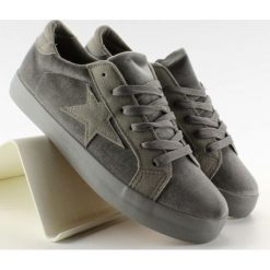 Aksamitne trampki BL70P Grey. Szare trampki i tenisówki damskie obuwie damskie, bez wzorów, z tkaniny, bez zapięcia. Za 34,43 zł.