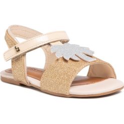 Sandały BIBI - Mini Me 1102025 Champagne/Glitter/White Gold. Żółte sandały dziewczęce Bibi, ze skóry ekologicznej, bez zapięcia. Za 159,00 zł.