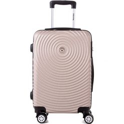 Walizka w kolorze złotym - 44 l. Żółte walizki Bestseller Luggage, bez wzorów, z materiału. W wyprzedaży za 179,95 zł.