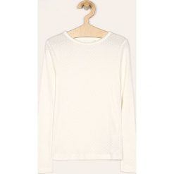 Name it - Longsleeve dziecięcy 122-164 cm. Białe bluzki dziewczęce Name it, bez wzorów, z bawełny, z okrągłym kołnierzem, z długim rękawem, długie, bez kaptura. Za 49,90 zł.