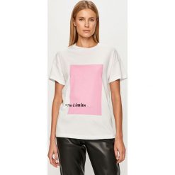 Noisy May - T-shirt. Białe bluzki damskie Noisy May, s, z nadrukiem, z bawełny, casualowe, z okrągłym kołnierzem. Za 59,90 zł.