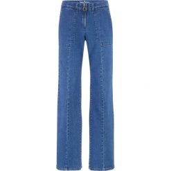 Dżinsy "authentik-stretch" WIDE FIT bonprix niebieski. Niebieskie jeansy damskie bonprix, bez wzorów, z jeansu. Za 44,99 zł.