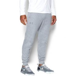 Spodnie dresowe męskie: Under Armour Spodnie dresowe męskie Rival Fleece Tracksuit True Gray Heather r. L (1281325025)