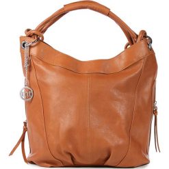 Shopper bag damskie: Skórzana torebka w kolorze jasnobrązowym – 33 x 28 x 16 cm