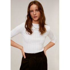 Mango - Sweter Alex. Białe swetry damskie Mango, m, bez wzorów, z elastanu, bez rękawów, bez kaptura. W wyprzedaży za 59,90 zł.