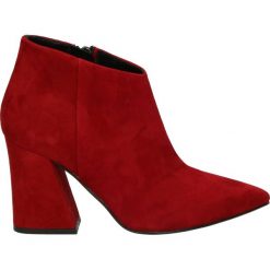Botki - SC894 AMA ROS. Czerwone botki damskie na zamek Venezia, ze skóry. Za 489,00 zł.